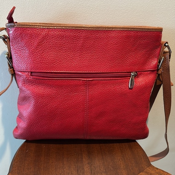 Valentina   Crossbody  shoulder bag, pebbled leather  holiday Red  goldtone HW - Picture 8 of 17